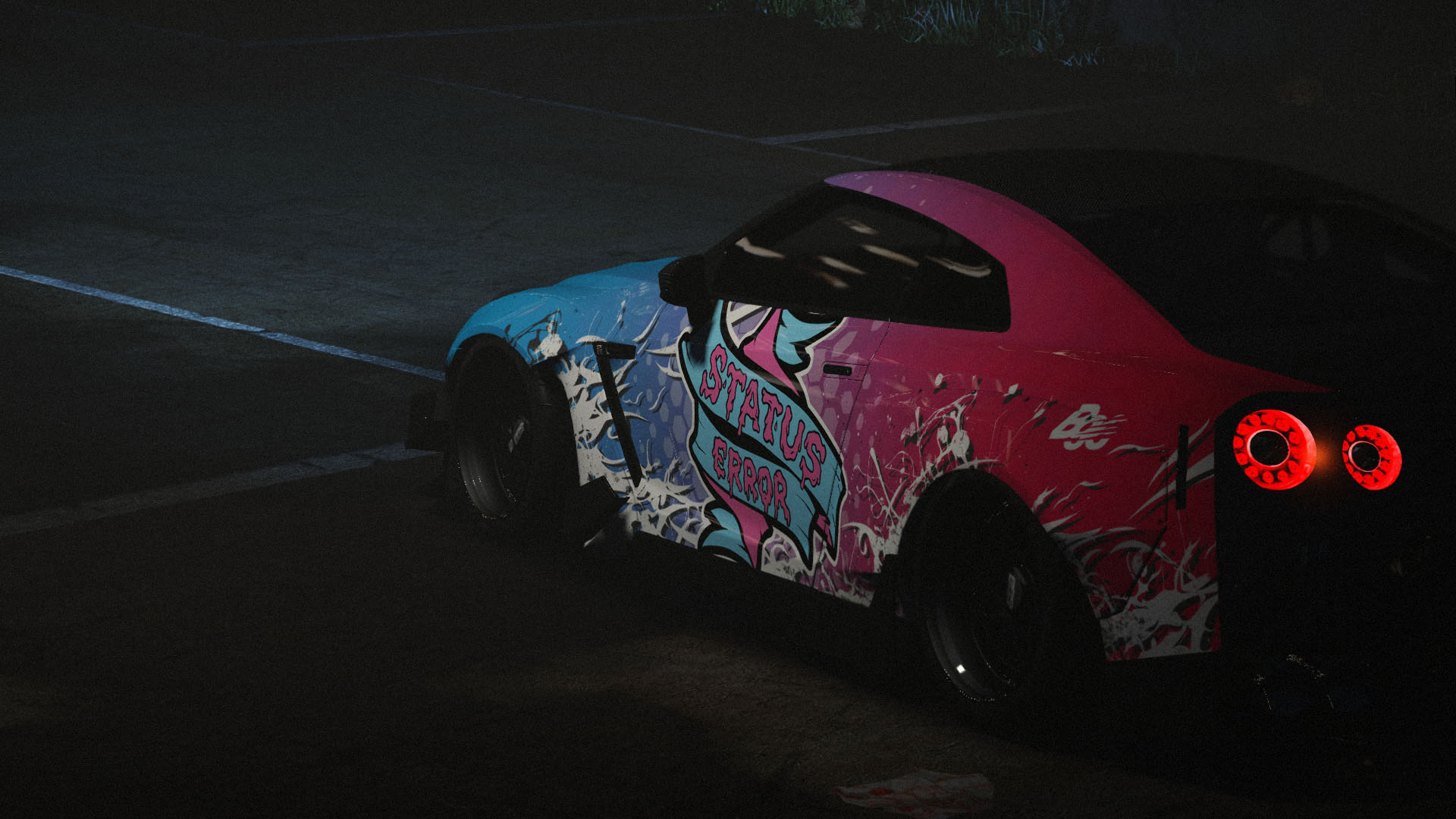 Nissan GTR V-Spec Rocket Bunny Pandem - Status Error Livery - GTA5-Mods.com