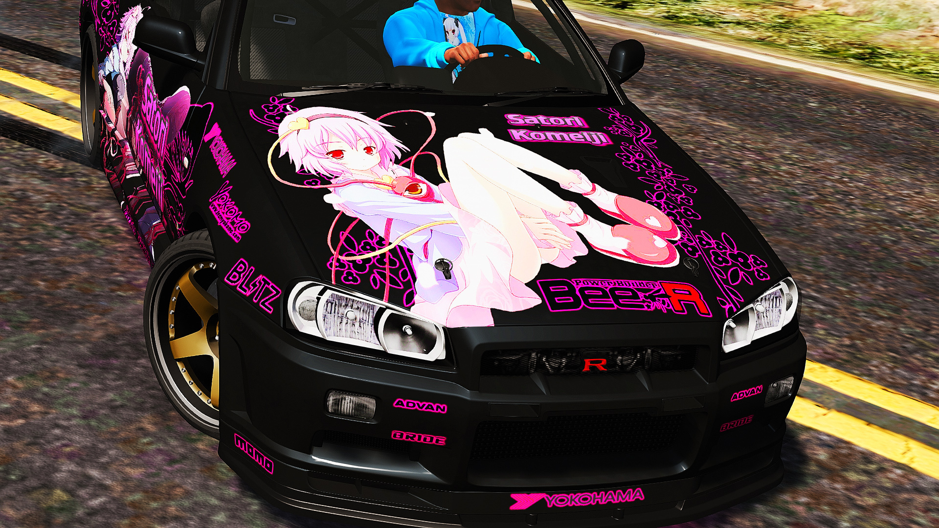 Skyline R34 Anime Girls JDM Car Picture In Picture Wallpaper -  Resolution:1920x1080 - ID:1229886 - wallha.com