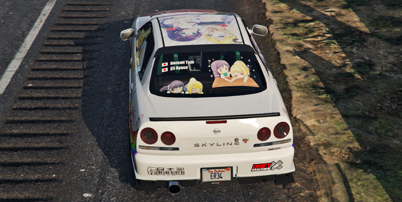 Nozomi & Eli (LoveLive) - Nissan Skyline R34 25GT Turbo URAS (ER34) -  GTA5-Mods.com