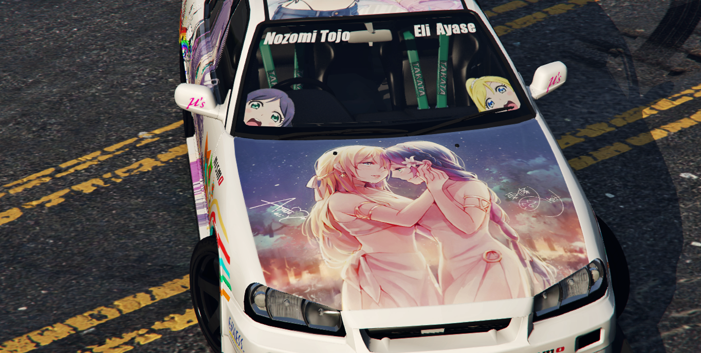 Nozomi & Eli (LoveLive) - Nissan Skyline R34 25GT Turbo URAS (ER34) -  GTA5-Mods.com