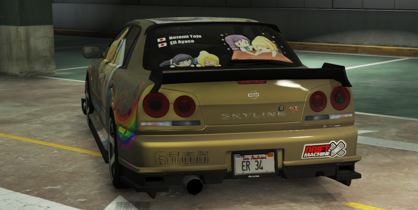 Nozomi & Eli (LoveLive) - Nissan Skyline R34 25GT Turbo URAS (ER34) -  GTA5-Mods.com