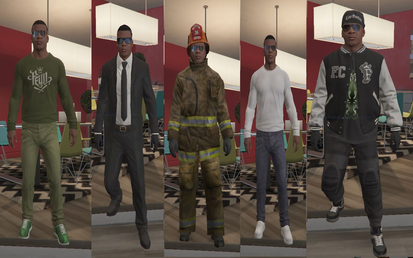 outfits for micheal,franklin and trevor 