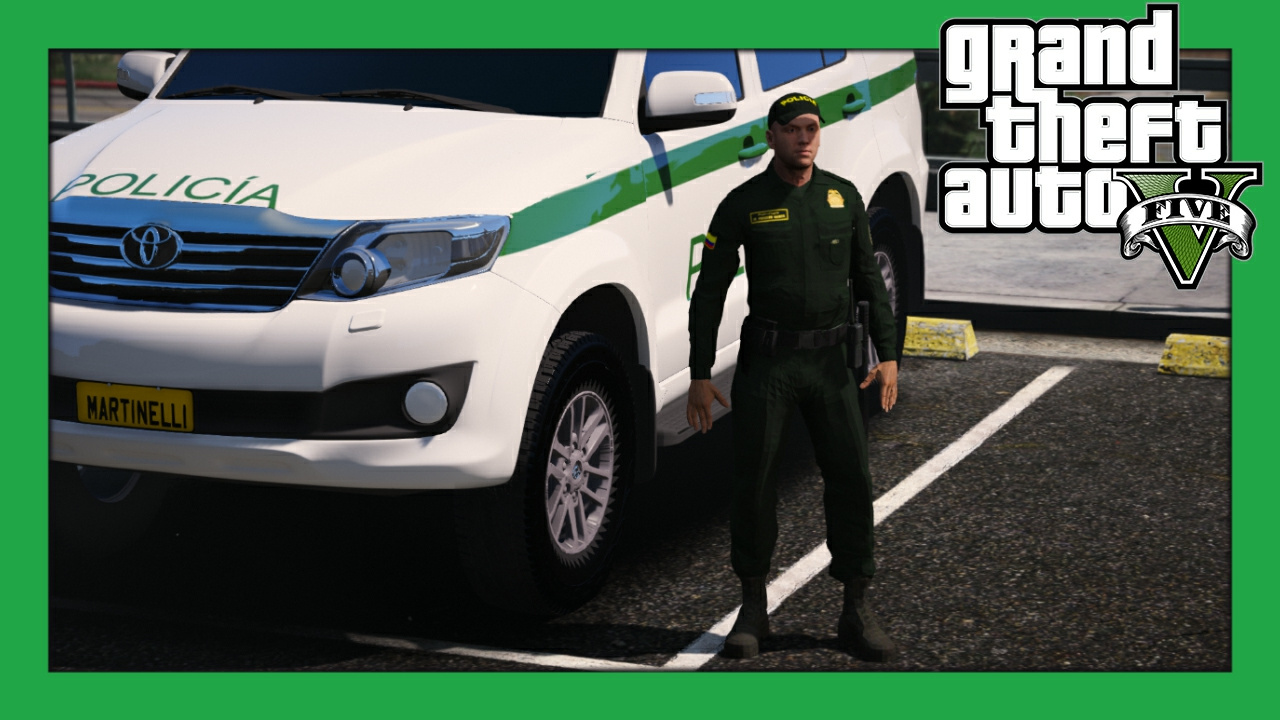 GTA 5 Colombia National Police Patrol (ELS) - Camioneta Policia Nacional  Colombia 2019 Toyota Hilux: Mods Colombia GTA V Mod 