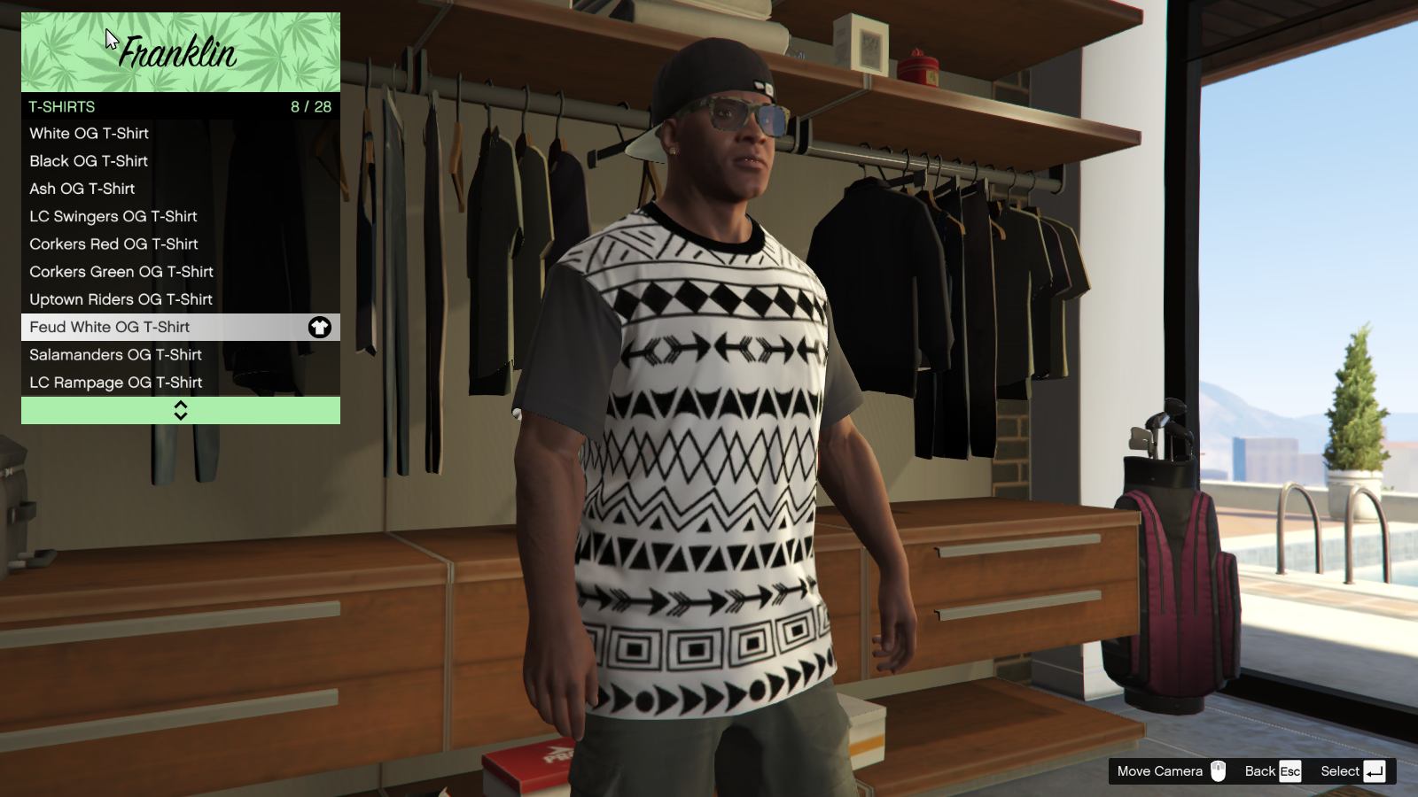 Download Pack of branded Louis Vuitton T-shirts for Franklin for GTA 5