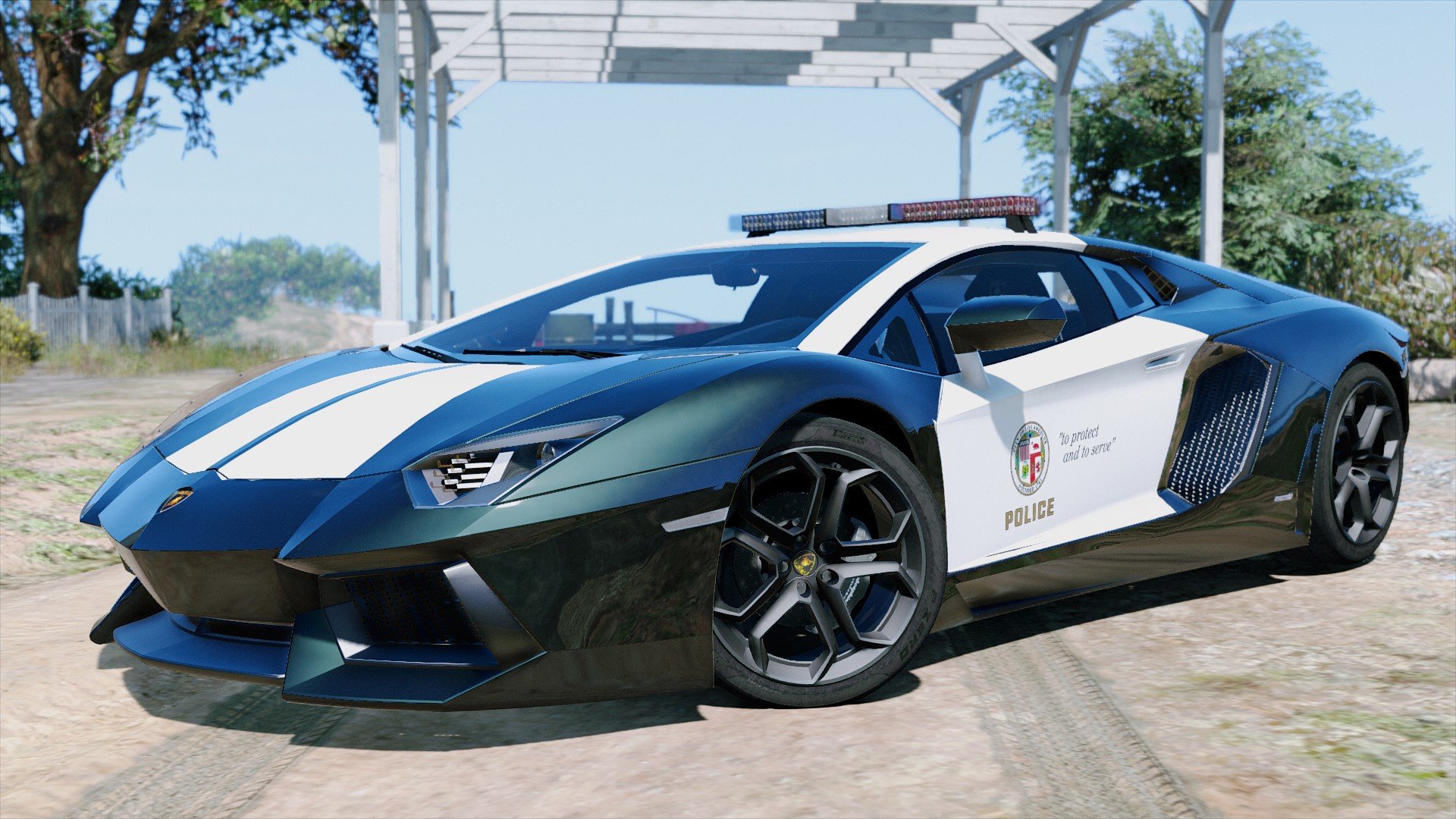 Police Lamborghini Aventador Automatic Spoiler - GTA5 ...