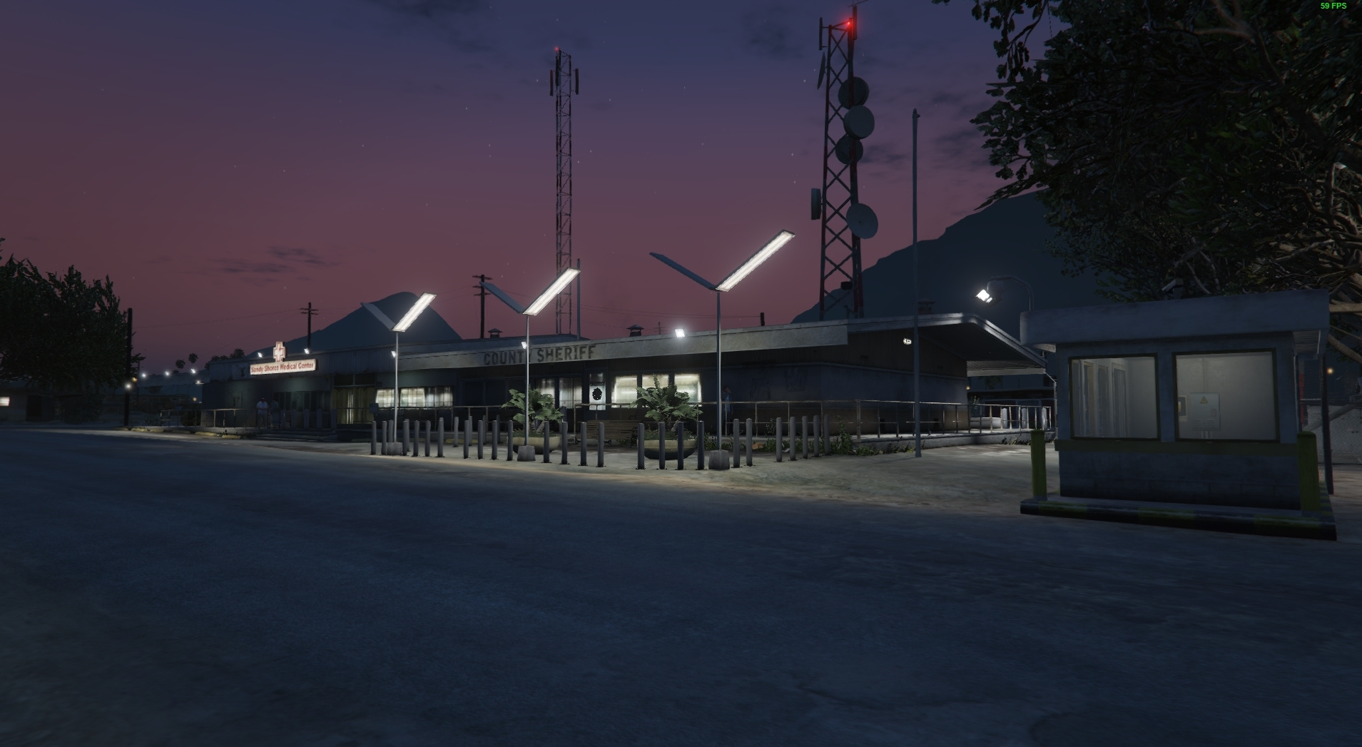 Police stations (Mission row, Paleto bay, Sandy shores) .