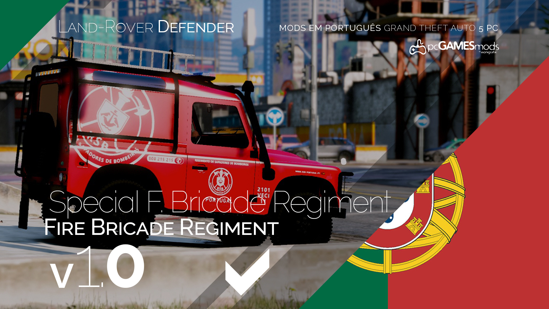 Portuguese Fire Bricade Regiment - VECI - Land Rover Defender [Add-On] -  GTA5-Mods.com