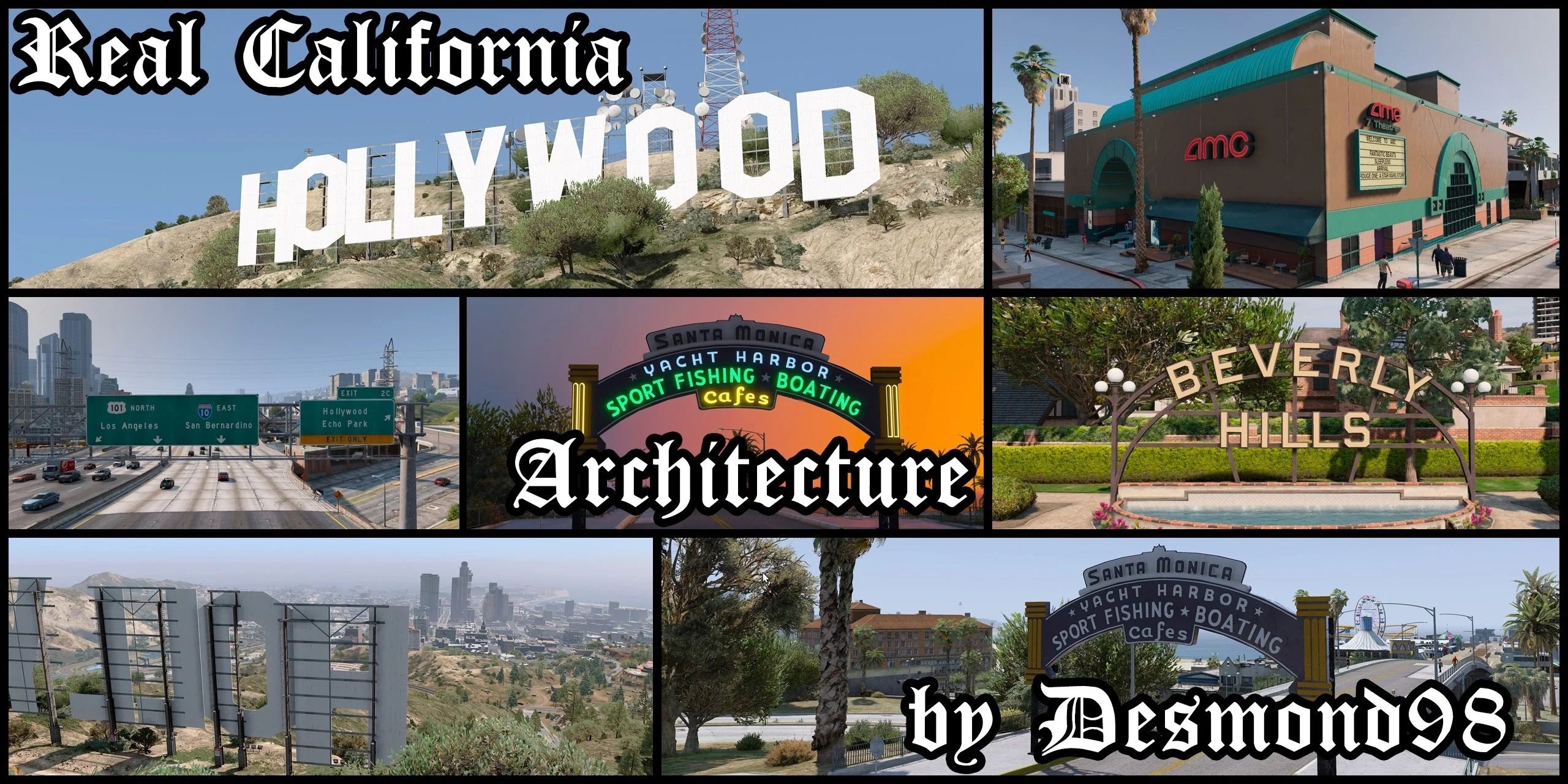 GTA 5 LOS SANTOS PLACES VS REAL LIFE LOS ANGELES PLACES (VERY