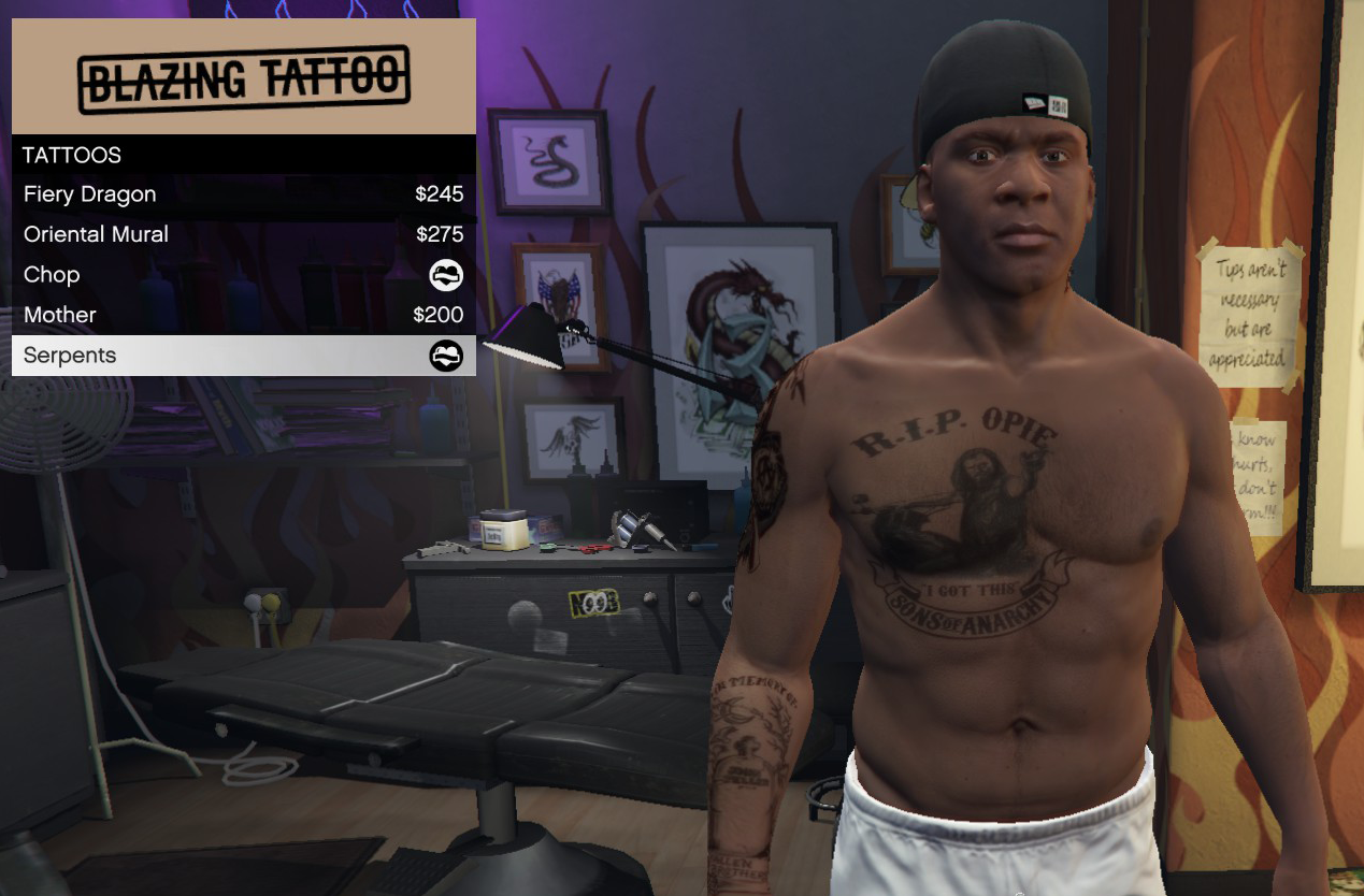 Sons Of Anarchy Tattoo Pack Warning Spoilers Gta5 Mods Com