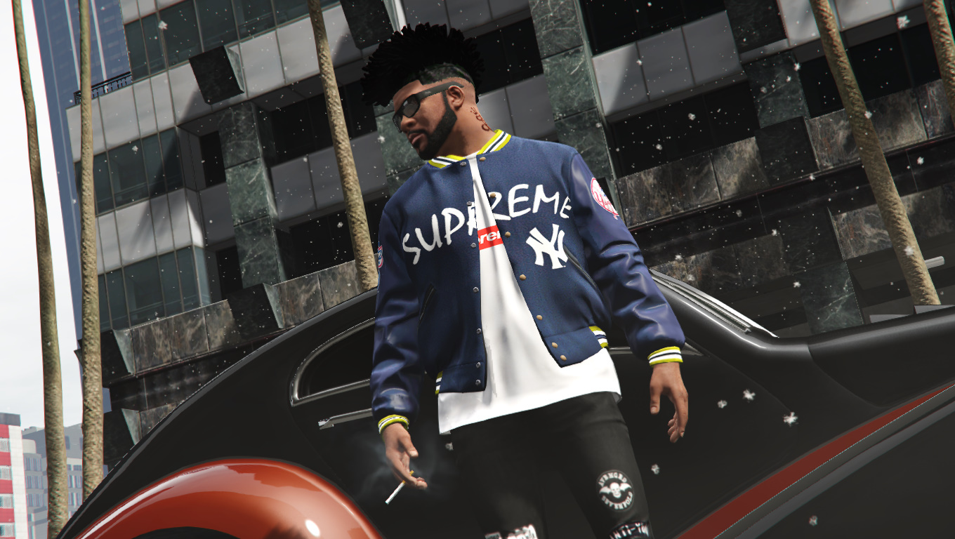 Supreme New York Yankees GTA 5 Navy Varsity Jacket