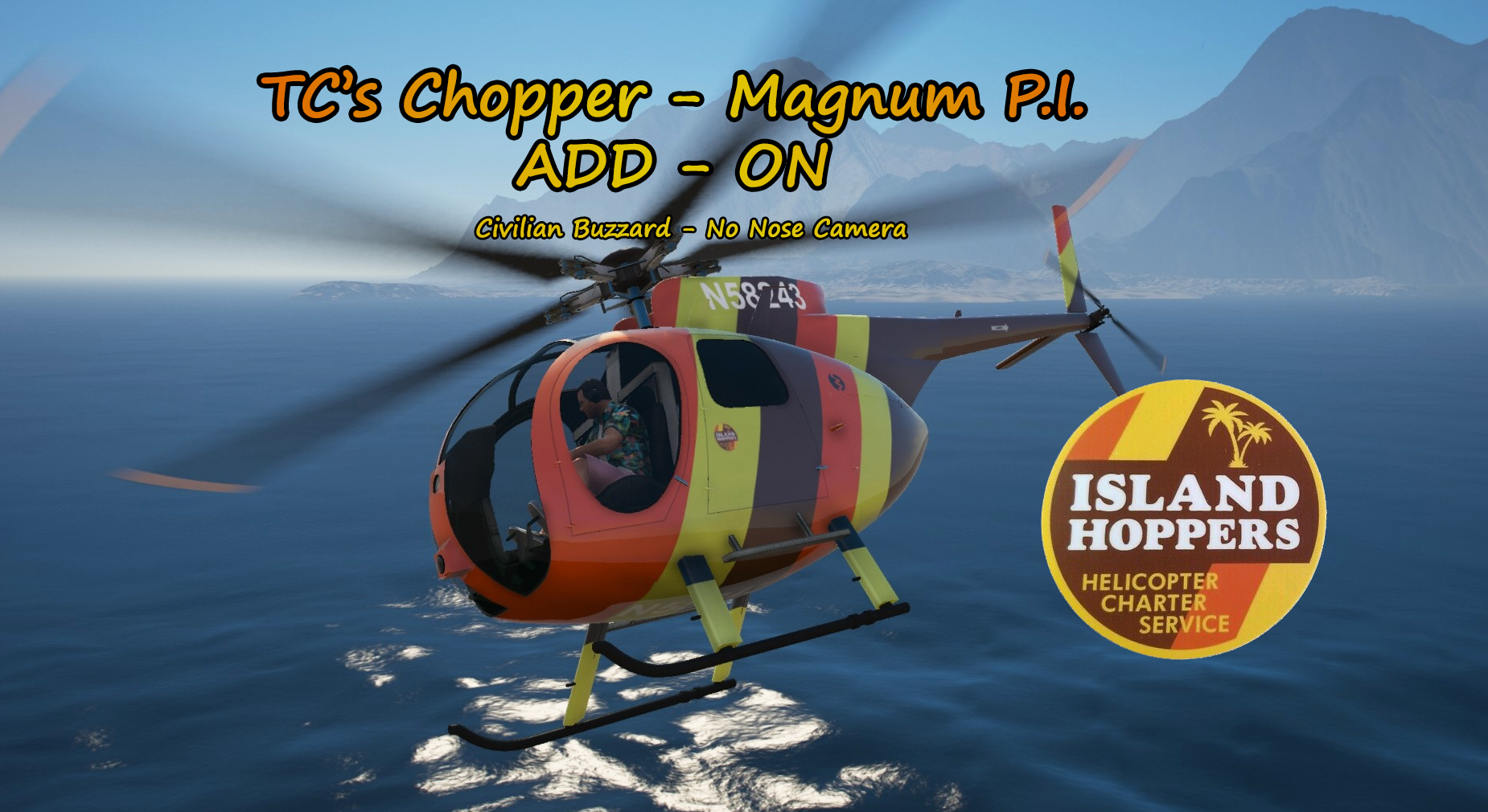 Tc S Chopper Magnum P I Civilian Vanilla Buzzard No Nose Camera Add On Gta5 Mods Com