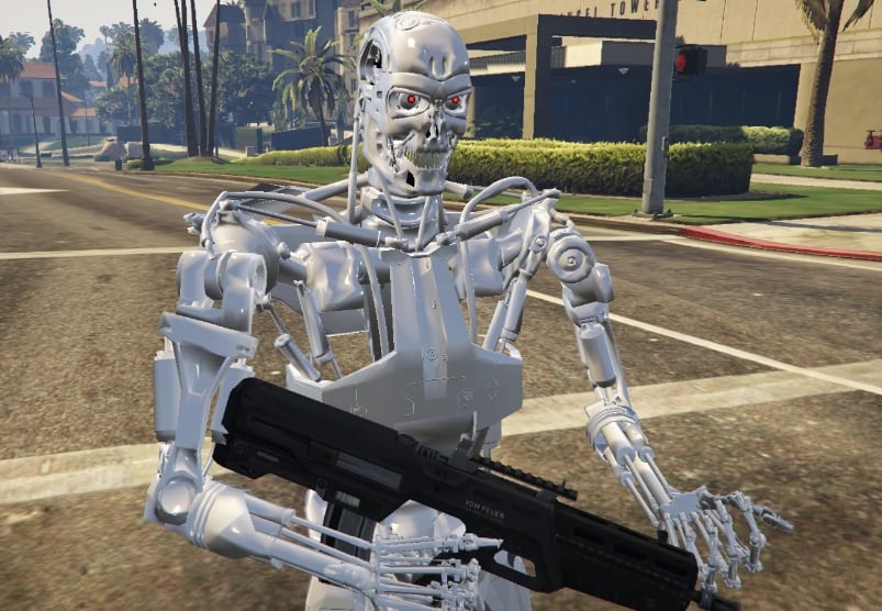 GTA 5 PC Mods - NEW Terminator Skin Mod Showcase! GTA 5 Model Mods! (GTA V  PC) 