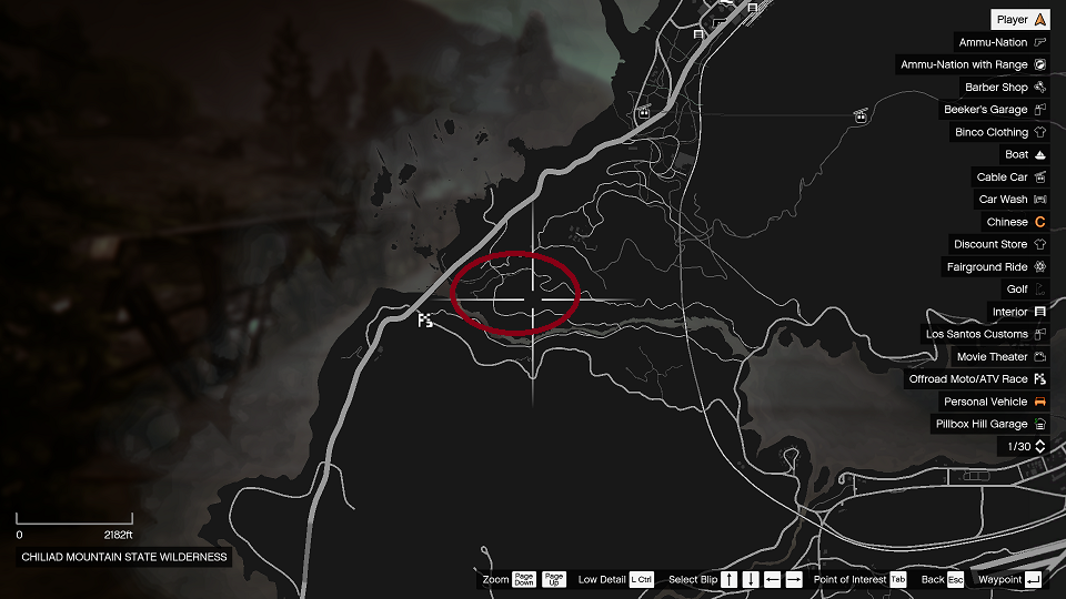 Chiliad on the map in Gta 5