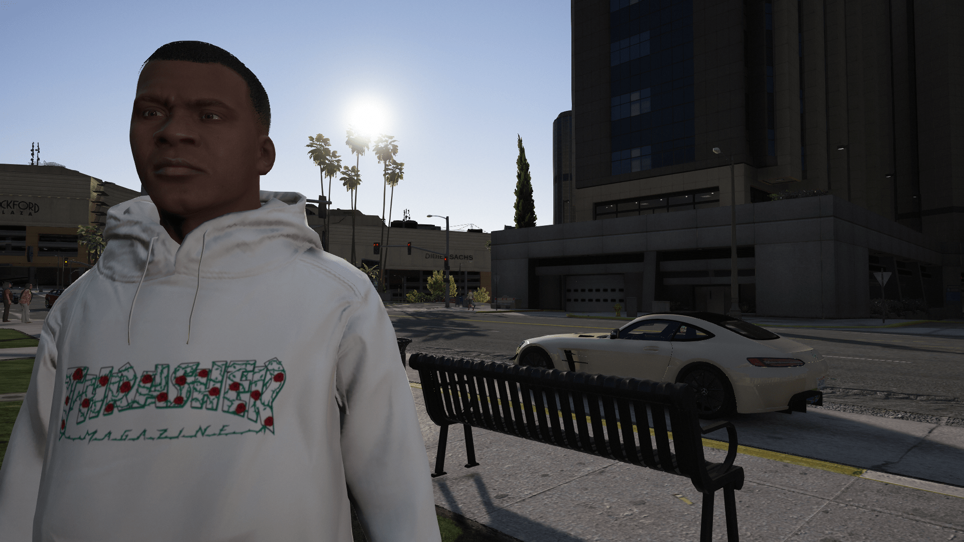 THRASHER Roses Logo White Hoodie - GTA5-Mods.com