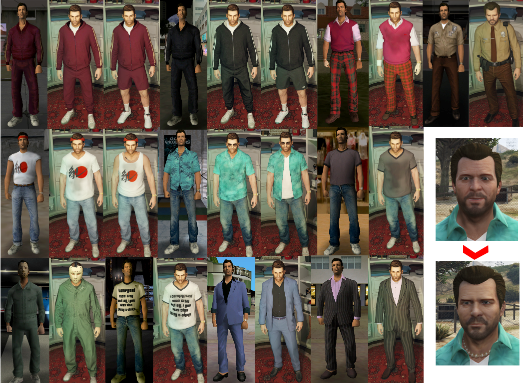 Tommy Vercetti Skins (VC) Pack for Michael 