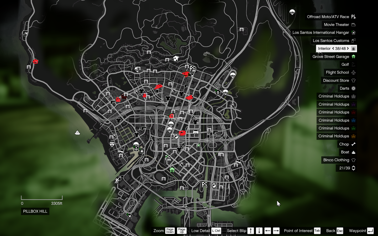 Banks in the GTA 5 game on the map