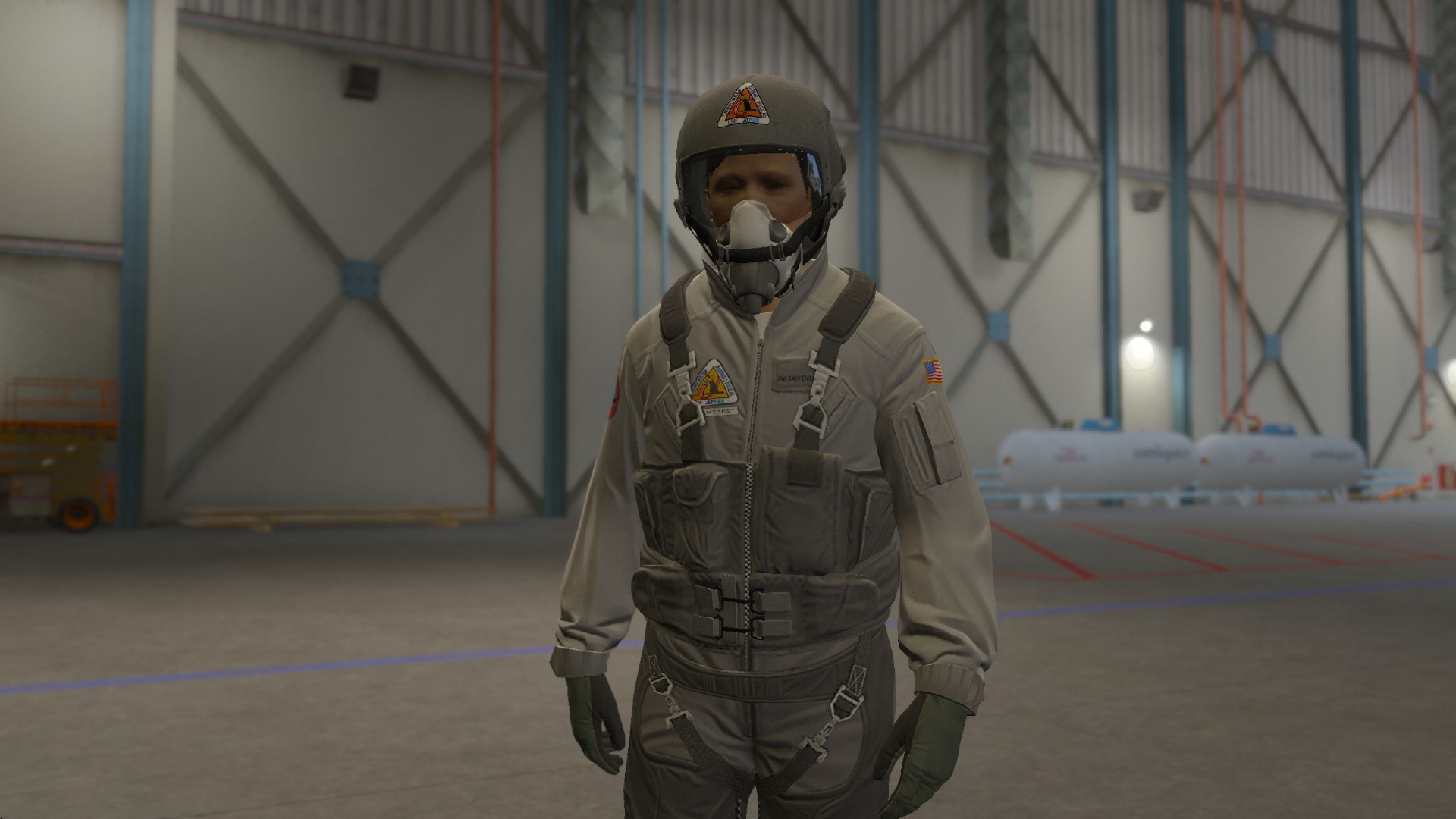 YF-23 Test Pilot Flight Suit and Helmet for Freemode Male